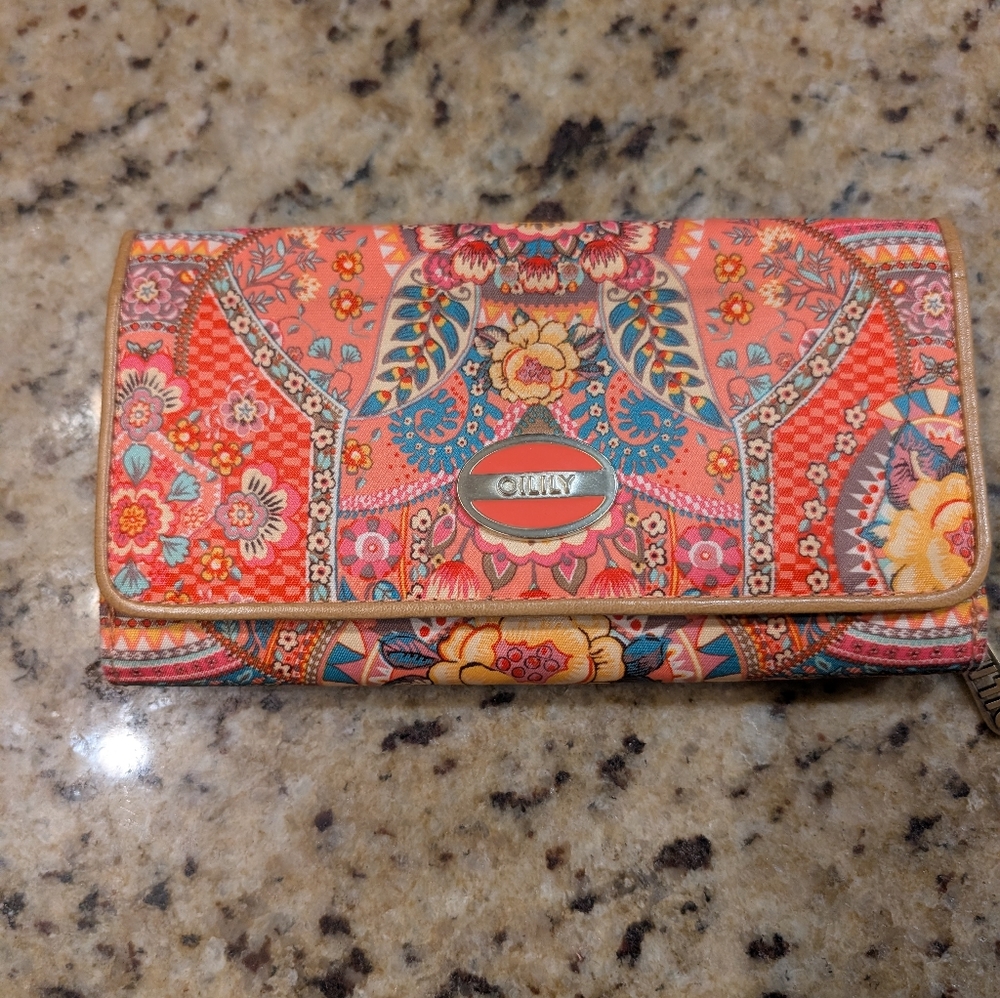 Oilily Coral Multi-Color Floral Printed Wallet